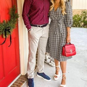 Checkered Wrap Dress